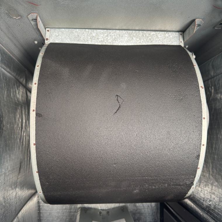 HVAC blower wheel spotless after deep cleaning