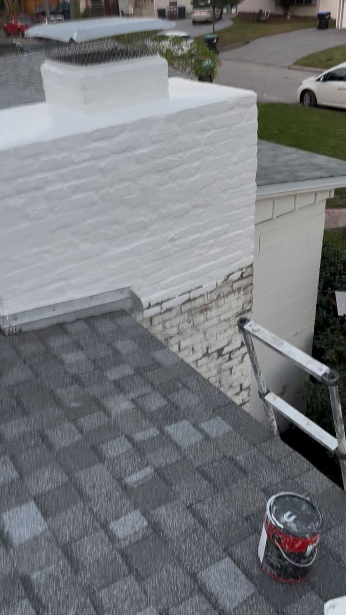 Chimney restored, sealed and painted white